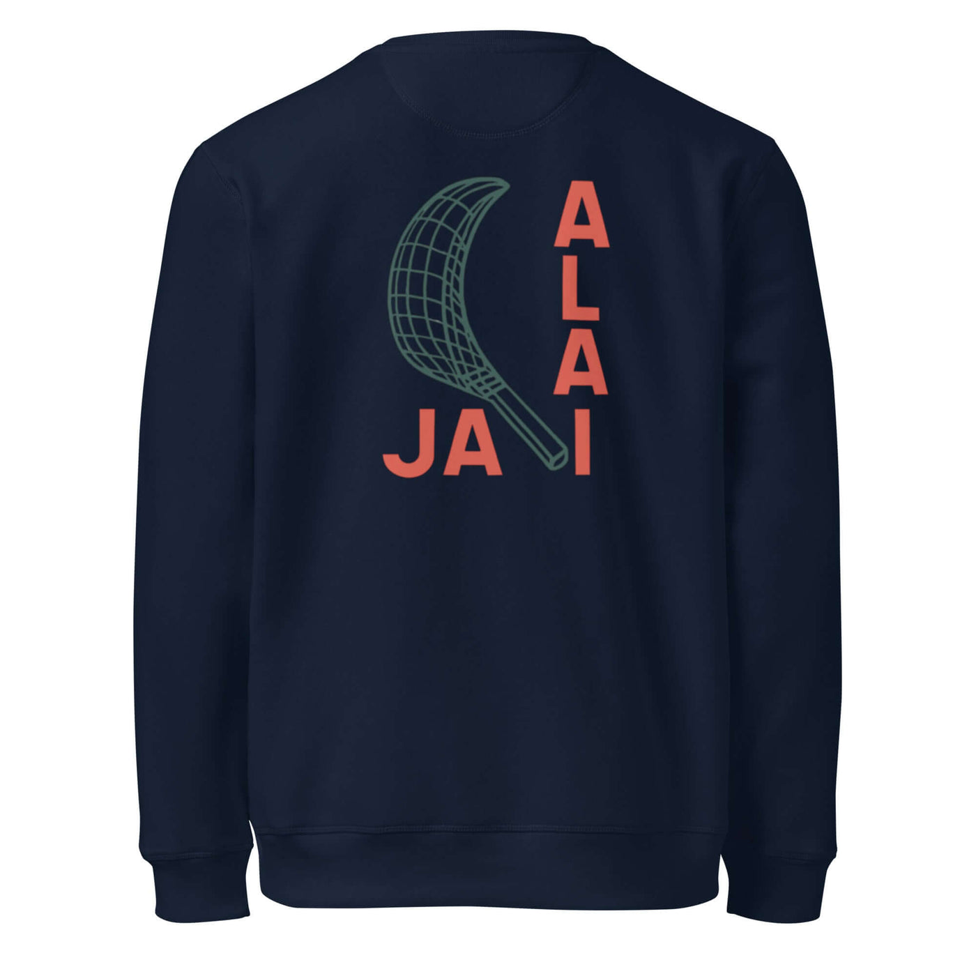 unisex-organic-navy-sweatshirt-with-jai-alai-design-back